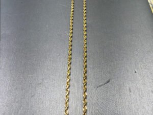 14K YG Solid Rope 22" 13.8g 2mm